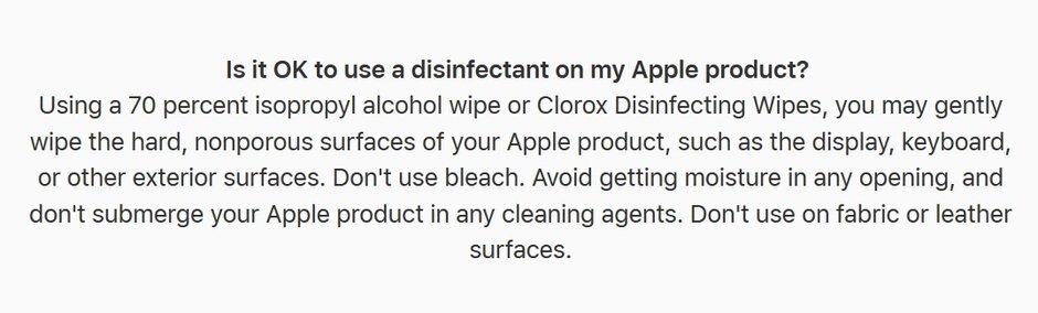蘋果公司表示，現在你可以用這款產品殺死你iPhone上的冠狀病毒